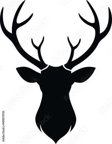 deer head silhouette vector artwork 