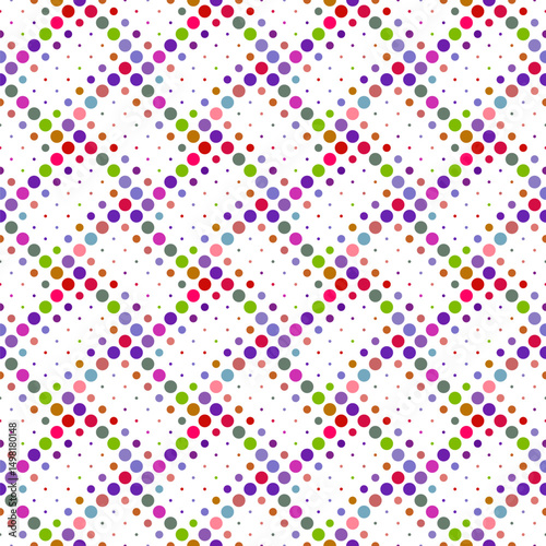 Seamless geometrical dot pattern background design - multicolor abstract vector graphic from circles