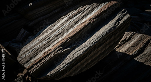 Layered natural rock geological texture formation