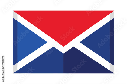 Abstract Red Blue Envelope Icon Design