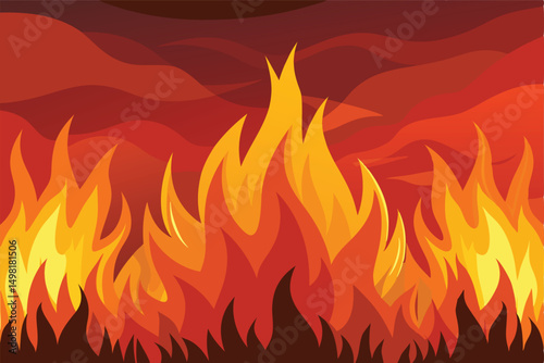 Fiery Inferno Flames Background Design