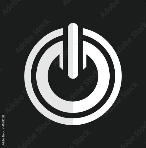 Power Button Icon Minimalist Design