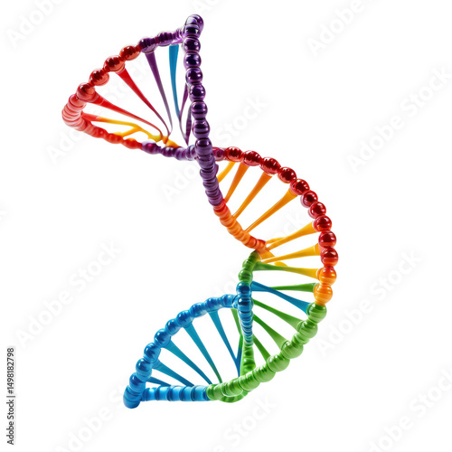 Colorful DNA Helix Structure Representing Genetics and Biology Concepts