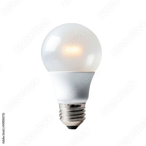 Bright LED Light Bulb on White Background for Home Lighting Use