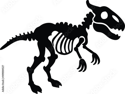 dinosaur skeleton silhouette art 