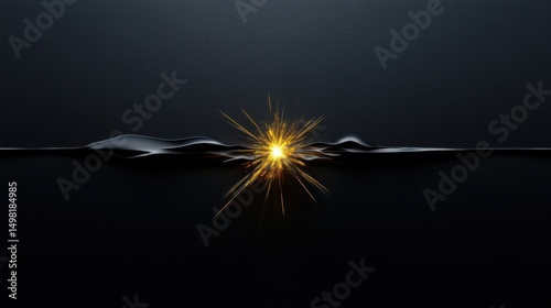 Wallpaper Mural A vibrant burst of light emerges from a textured dark landscape, creating an intriguing contrast. The scene captures energy and motion, inviting curiosity and imagination Torontodigital.ca