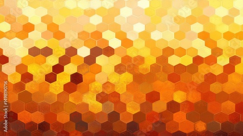 Vibrant Hexagonal Patterns in Shades of Yellow and Orange Hues