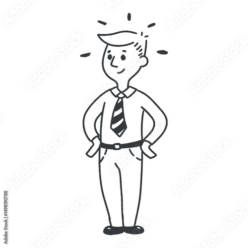 successful businessman standing confidently. concept of ideal businessman