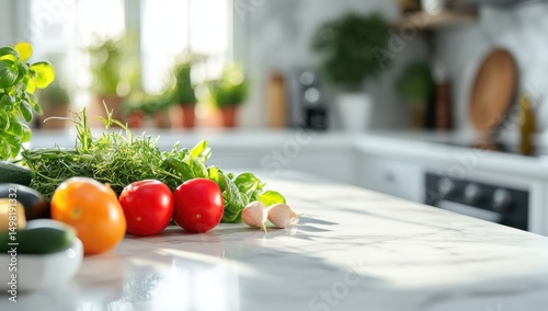 Fresh Vegetables on Kitchen Counter