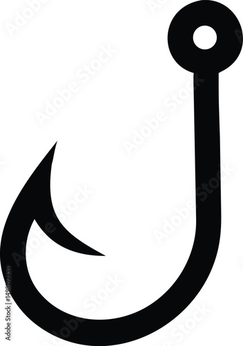 fishing hook logo silhouette vector  fishing hook