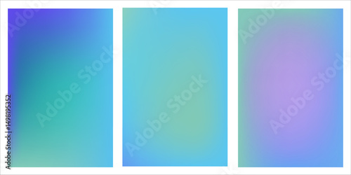 Blue, purple, green gradient. Soft pastel color gradient. Holographic blurred abstract background. vector illustration