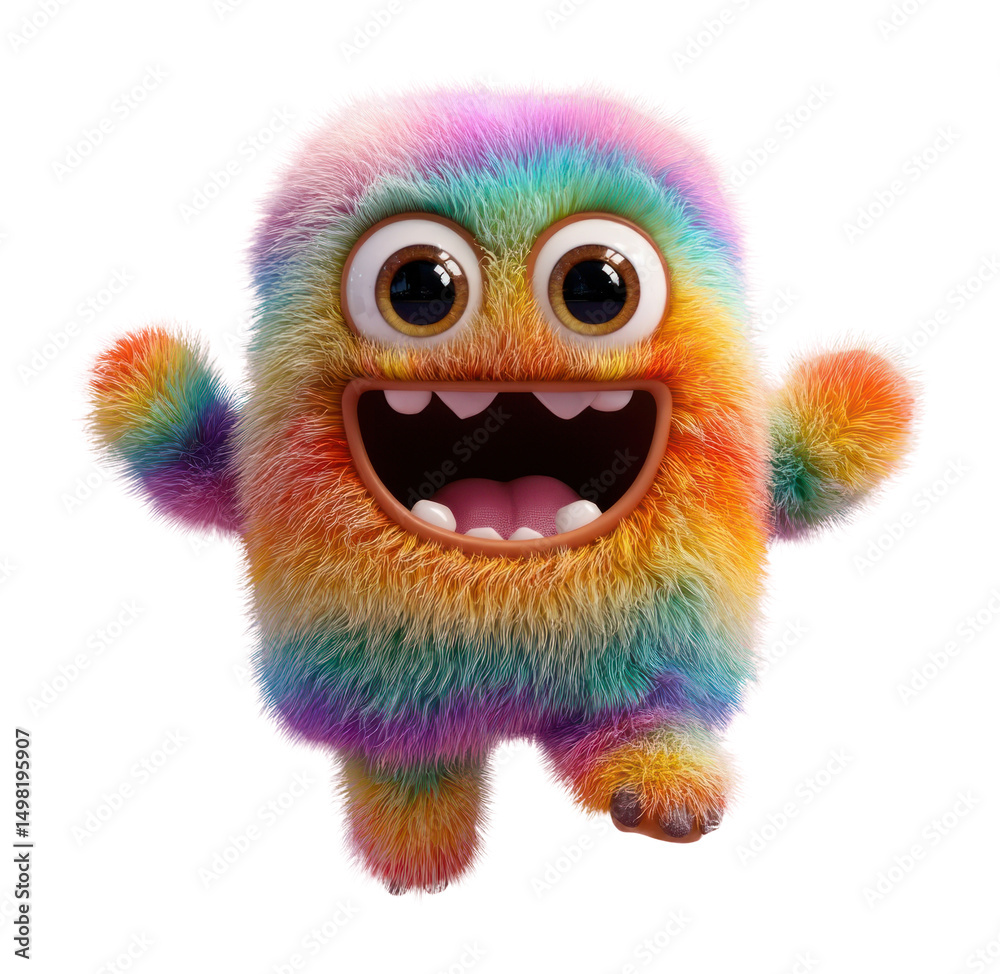 Obraz premium PNG Illustration creature monster rainbow.