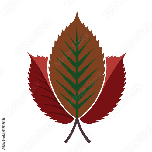 Chestnut leaf vector art illustration. green leaves on white background . Collection of Chestnut leaf  logo, icon vector.