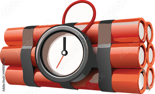 dynamite bomb with clock vector