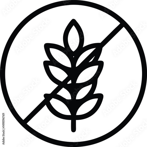 gluten free icon silhouette