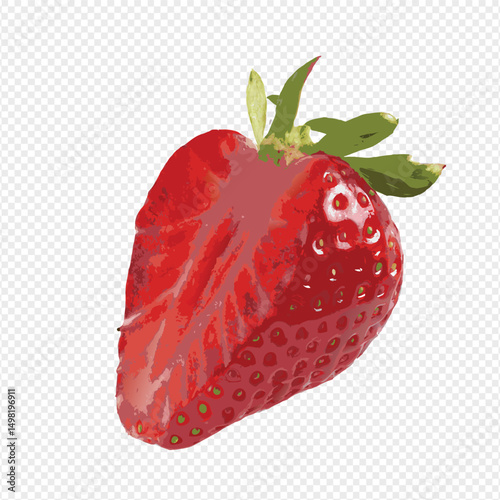 vector strawberry isolated on white
