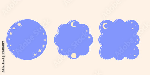 Baby Shower Frame Decoration. Bright Positive Frame Border Icon. Graphic Playful Colorful Background Symbol. Festive Simple Canvas Text Bubble. Happy Birthday Party Greeting Card Design Part.