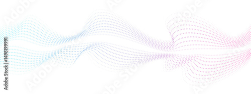 Abstract gradient colorful wave dots line element. Vector wave with blend lines . A curved wavy line. Dynamic sound wave. Digital frequency track equaliser