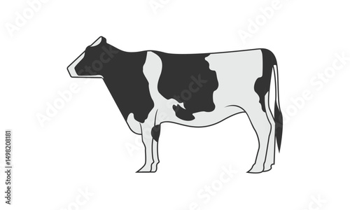 black and white cow vector illustration