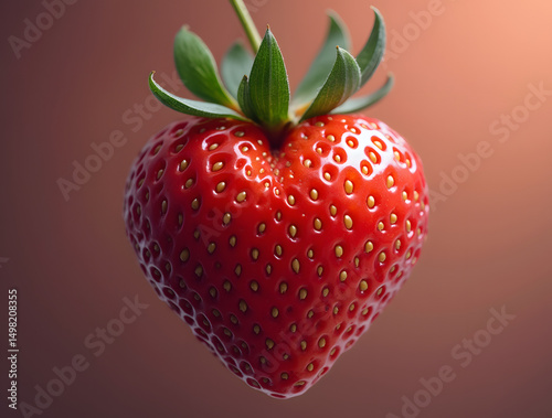 fraise coeur isolée 