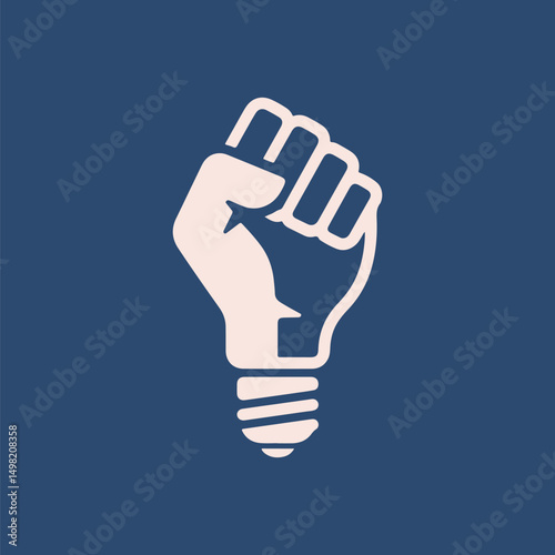 Empowering Idea: Fist in Light Bulb Logo