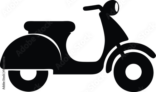 mini classic motorbike silhouette