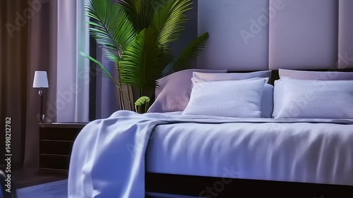 Futuristic Home Helper: Smart Robot Assistant in Contemporary Bedroom Setting