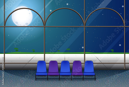Room building fullmoon night.