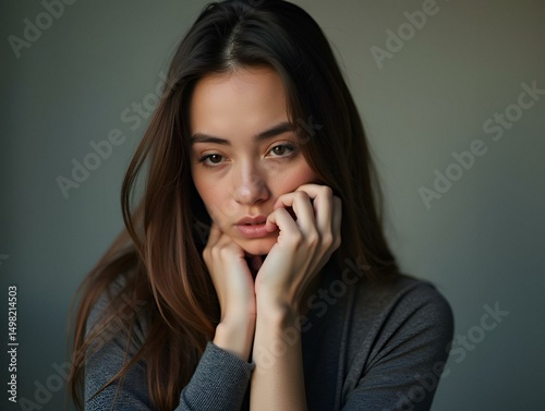 Woman being silent