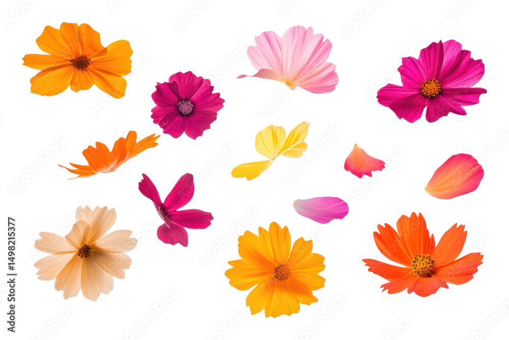 Obraz premium PNG Flower petals group flowers blossoms arrangement.