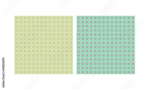 Seamless Floral Geometric Pattern in Soft Green Tones. Seamless Vector Pattern. tiling seamless, Print