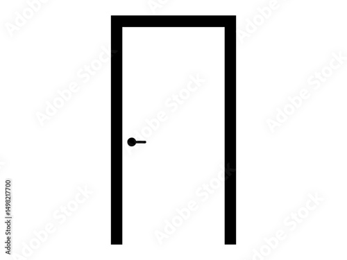 open door isolated on white background