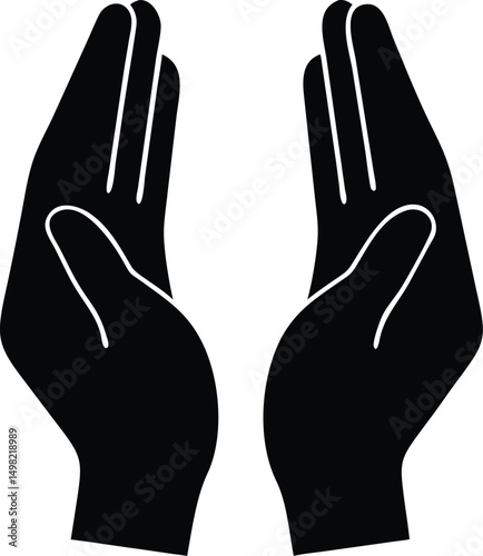 silhouette of hands praying 