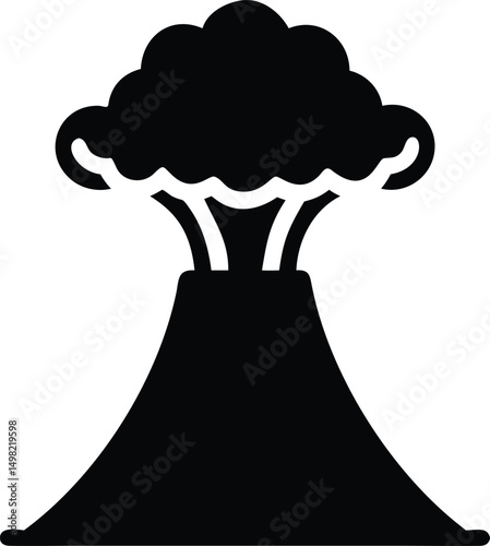 silhouette of volcano eruption vector design