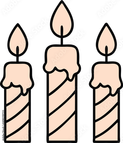silhouette of waisak celebration candles simple on