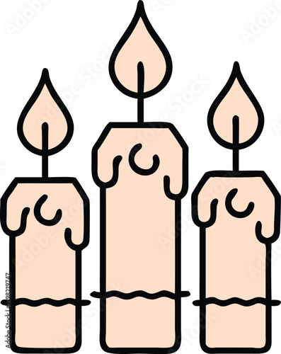 silhouette of waisak celebration candles simple on