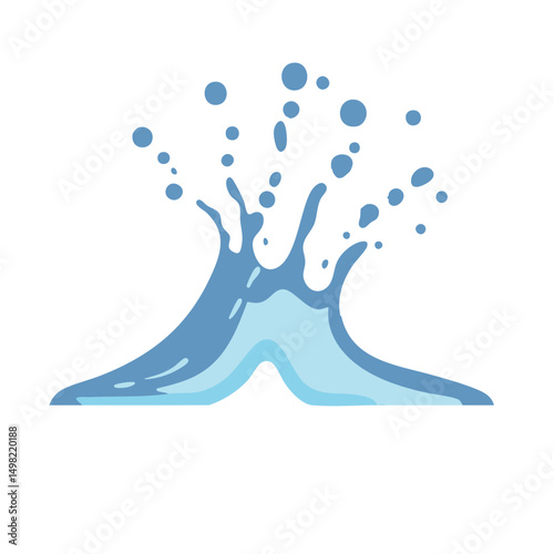 Water splash vector silhouette illustrating freshness hydration crafted with bold minimal shapes to convey vitality and fluidity in healthrelated designs