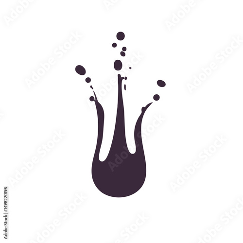 Flat minimal bold silhouette vector of water splash blue silhouette with a white accent detail health wellness vector