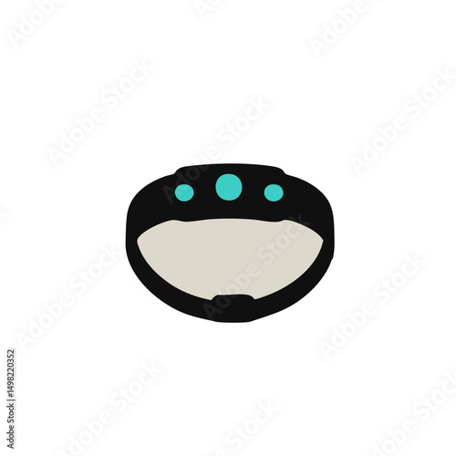 Minimal wellness bracelet vector black silhouette turquoise accent fitness and health technology design