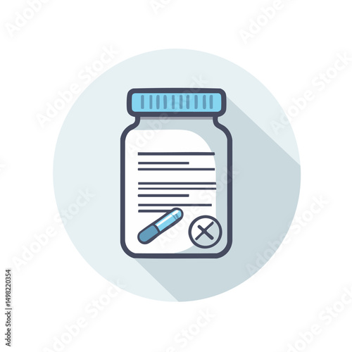 Health prescription shown through minimalistic light gray silhouette vector with blue highlights ideal for medical and wellness vector designs