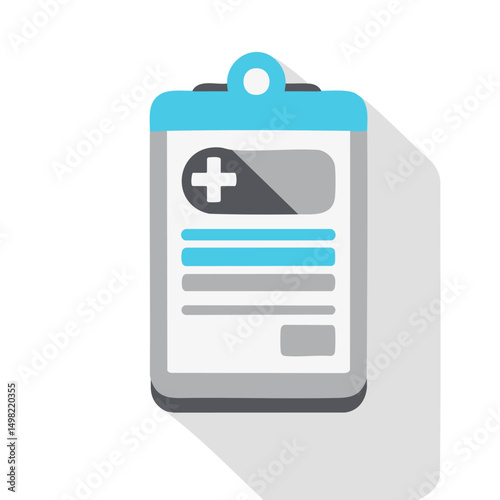 Minimal health prescription vector light gray silhouette blue accent healthcare and pharmacy design