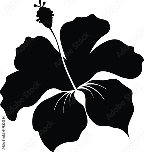 vector silhouette of a hibiscus flower