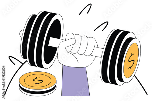Financial strength and investment illustration depicting economic growth and market power.