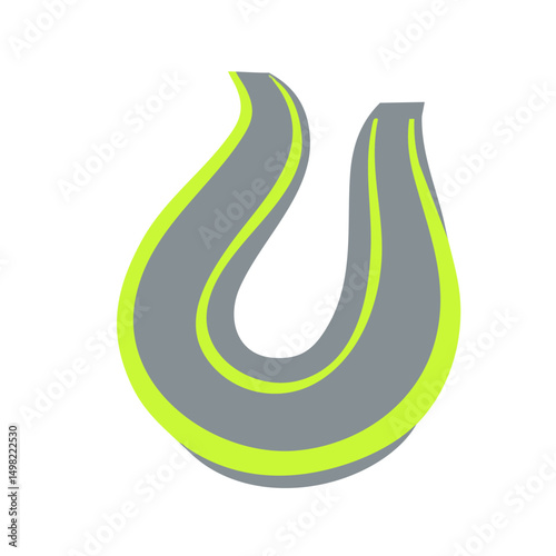 Running track gray silhouette neon green accent detail flat minimal bold silhouette vector health wellness vector