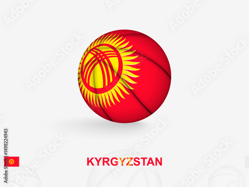 Kyrgyzstan Basketball Concept with National Flag Design.