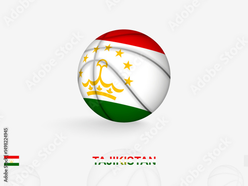 Tajikistan Basketball Concept with National Flag Design.