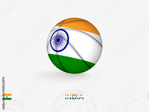 India Basketball Concept with National Flag Design.