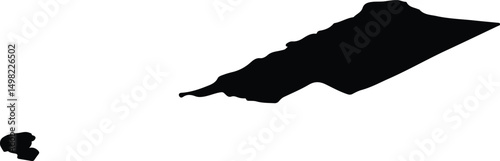 Ásahreppur Iceland silhouette map