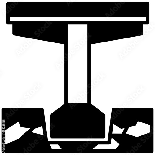Beam Column mini illustration glyph icon, use for civil engineering, industry, construction, UI, UX kit, app and web development, digital or print.
