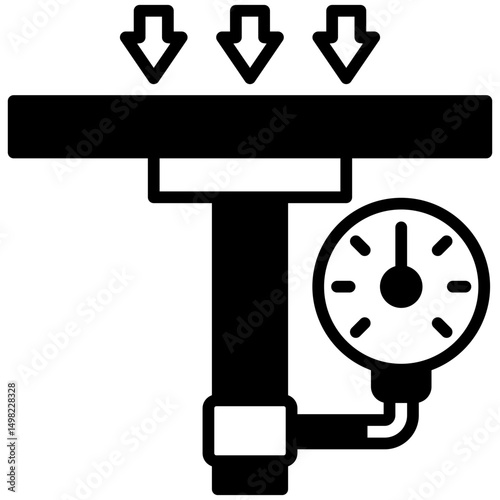 Load Gauge mini illustration glyph icon, use for civil engineering, industry, construction, UI, UX kit, app and web development, digital or print.